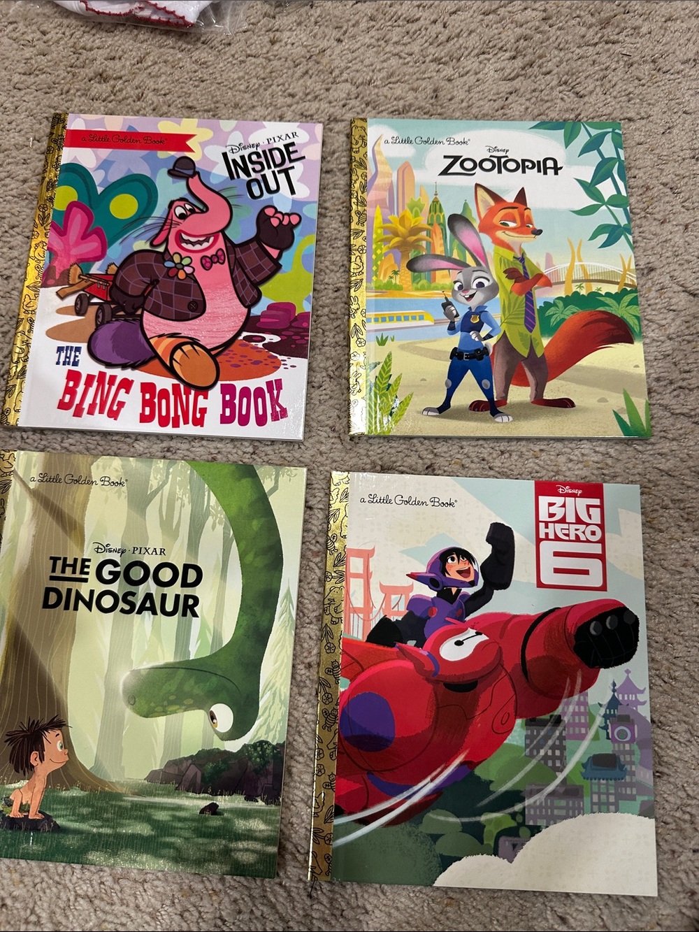 Disney Little Golden Books Set - Pink, Green, White, Red Covers
